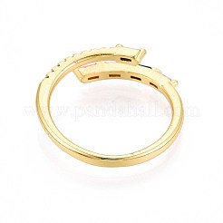 Манжеты из латуни с микро паве кубический цирконий для женщин&nbsp;KK-T071-79G