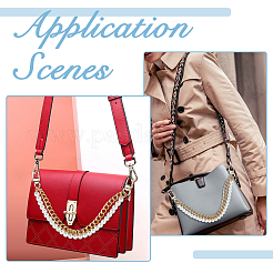 Алюминий и белый пластик искусственный жемчуг двухслойные декоративные цепочки для кошельков&nbsp;FIND-WH00670-127B