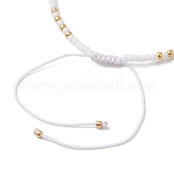 Браслет в богемном стиле из натурального радужного лунного камня и стеклянных бусин BJEW-JB10136-01