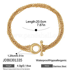 Bracelets à maillons multiples en acier inoxydable 304 sertis de zirconiums cubiques transparents et munis de fermoirs OT pour femmes&nbsp;WG78484-01
