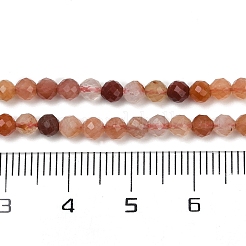 Натуральный красный кварцевые нити бисера G-C181-B02-02