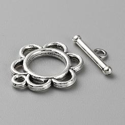 チベット風合金マンテル  ジュエリー作りのための  アンティークシルバー  花  20x19x2mm  穴：1.8mm&nbsp;FIND-CJC0011-25D