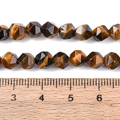 Граненые натуральные тигровые глазки&nbsp;G-K066-01-6mm-01