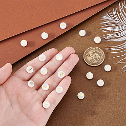 20 шт. 10 стиля плоские круглые бусины из натуральной белой ракушки BSHE-PH0001-62