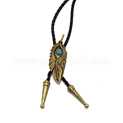 Перо с дурным глазом лария ожерелье для мужчин женщин&nbsp;NJEW-WH0011-14AB