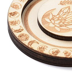 Plateaux de présentation de bracelets en bois ronds plats&nbsp;BDIS-G010-01C
