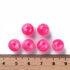 アクリルビーズ  天然石風  ラウンド  濃いピンク  10mm  穴：1.6mm  約1000個/500g&nbsp;MACR-S375-001C-07