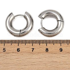 202ステンレススチール研磨フープピアス  316サージカルステンレスピン  ステンレス鋼色  20x5mm  ピン：1mm&nbsp;EJEW-M106-02P-08