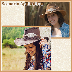 2 шт. коровья кожа с лентой для шляпы со стразами&nbsp;HJEW-ME00030