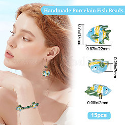 15шт фарфоровые бусины ручной работы PORC-BBC0001-01C