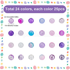 DIY-Sets zur Schmuckherstellung mit runden Kunstperlen aus Acryl und Glasperlen&nbsp;DIY-SP0002-78F
