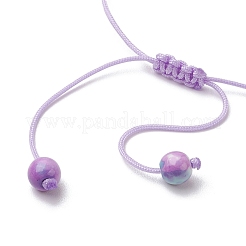 Синтетические браслеты из бисера из белого океанского нефрита&nbsp;BJEW-JB11016-04