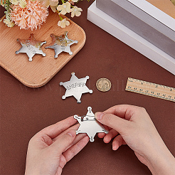 4 шт. Звезда из сплава со словом «шериф»&nbsp;JEWB-FG0001-52A