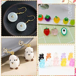 1800 шт. 6 вида цветов железный винт с ушком&nbsp;IFIN-YW0003-66