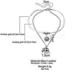 Многорядные браслеты для щиколотки из сплава в виде цветка слона для женщин FS-WG259DB-01