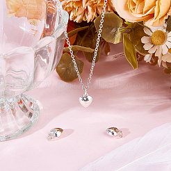 3 шт. 925 подвески в виде объемного сердца из стерлингового серебра с соединительными кольцами&nbsp;STER-BBC0008-09