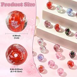 30 шт. 6-х цветные бусины ручной работы из фольги в технике лэмпворк LAMP-FS0001-68