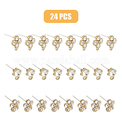 24 шт. 3-х стильные фурнитуры для сережек-гвоздиков из сплава&nbsp;FIND-FH0006-52