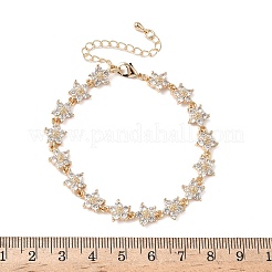 Браслеты-цветы с кубическим цирконием BJEW-L711-03G-08