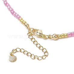 4 шт. 4-х цветные ожерелья из натурального культивированного пресноводного жемчуга и стеклянных бусин NJEW-JN05234