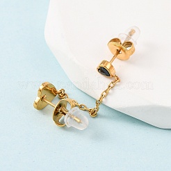 Комплекты из серег-гвоздиков и колец из нержавеющей стали 304 EJEW-K268-93G-01-2