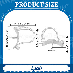 1 пара 925 сережек-колец из стерлингового серебра STER-BC0003-62P