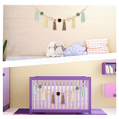 Круглые хлопковые кисточки настенные украшения&nbsp;HJEW-WH20003-19B