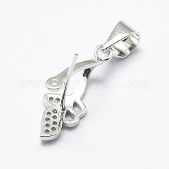 Антикоррозийное родиевое покрытие 925 стерлинговое серебро микропаве кубические цирконии подвески баилы STER-E053-45P