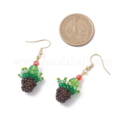 3d кактус в горшке стеклянные бусины серьги-подвески&nbsp;EJEW-MZ00645