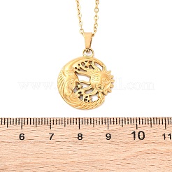 Ожерелья с подвесками из нержавеющей стали 304 «Луна NJEW-H059-14G