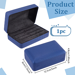 Scatole porta anelli rettangolari in pelle PU&nbsp;CON-WH0089-240A