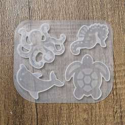 海の動物をテーマにしたシリコン製ペンダント型（DIY）  レジン型  UVレジン用  エポキシ樹脂工芸品作り  ホワイト  112x134x6mm  内径：34~59x32~66mm&nbsp;LS-SIMO-G011-05B