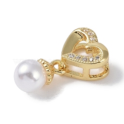 Placage de crémaillère en laiton micro pavé pendentifs en zircone cubique claire&nbsp;KK-E110-01G