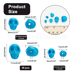 3 размер окрашенные синтетические бирюзовые бусины нити G-AR0004-83