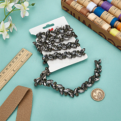 1 ярд железных стеклянных цепочек со стразами&nbsp;CH-FG0001-01A