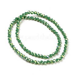 Граненые (32 грань) круглые нити стеклянных бусин с гальваническим покрытием&nbsp;EGLA-J130-FR14