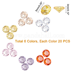 120 Stück 6 Farben Zirkonia-Cabochons&nbsp;ZIRC-PH0001-14