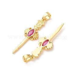 Messing Micro Pave Orchid Kubisch Zirkonia Anhänger&nbsp;KK-A304-27B-G