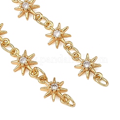 Armbandherstellung aus Messing mit klaren Zirkonia-Sterngliedern&nbsp;AJEW-JB01639
