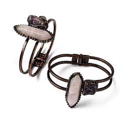 Браслеты из натуральных бусин розового кварца и аметиста G-B150-05R-06