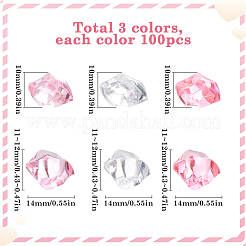 300шт 3 цвета прозрачные акриловые бусины&nbsp;OACR-SC0001-47A