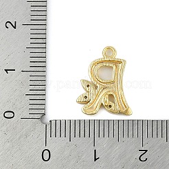 Breloques de connecteur de lettres en laiton cristal strass&nbsp;KK-S395-06G-R