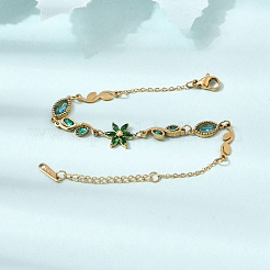 Bracelets à maillons en acier inoxydable 304 ornés de strass&nbsp;SA-CBAF6AD-07G