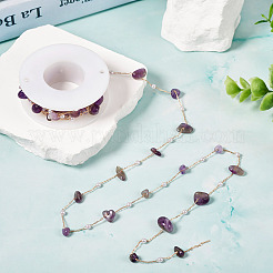 2 м цепочки из натурального аметиста и АБС-пластика&nbsp;CHC-TA0001-25