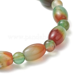 2 шт. 2 варианта браслетов из натурального павлиньего агата с бусинами&nbsp;BJEW-JB13416-01