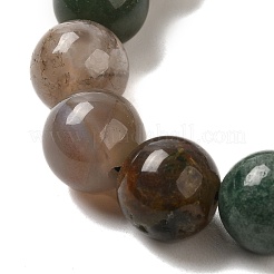 Braccialetti rotondi con perline intrecciate in agata indiana naturale da 12.5 mm per donna uomo&nbsp;BJEW-C060-01D