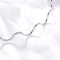 Ожерелья из цепочек волнообразной формы из нержавеющей стали 304 для женщин&nbsp;LS-NJEW-S439-08P