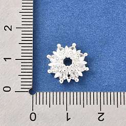 Perline di zirconia cubica trasparente in ottone a forma di fiore&nbsp;KK-V008-08A-S
