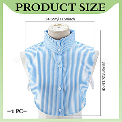 Съемные полиэстеровые женские рубашки в полоску с накладными воротниками AJEW-WH0314-864