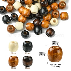 100 шт. 4-х цветные крашеные бусины из натурального кленового дерева&nbsp;WOOD-YW0001-30